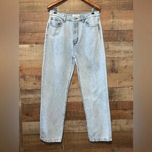 WeWoreWhat Mom Slit Straight Light Denim Jeans Women's size 31 high waisted